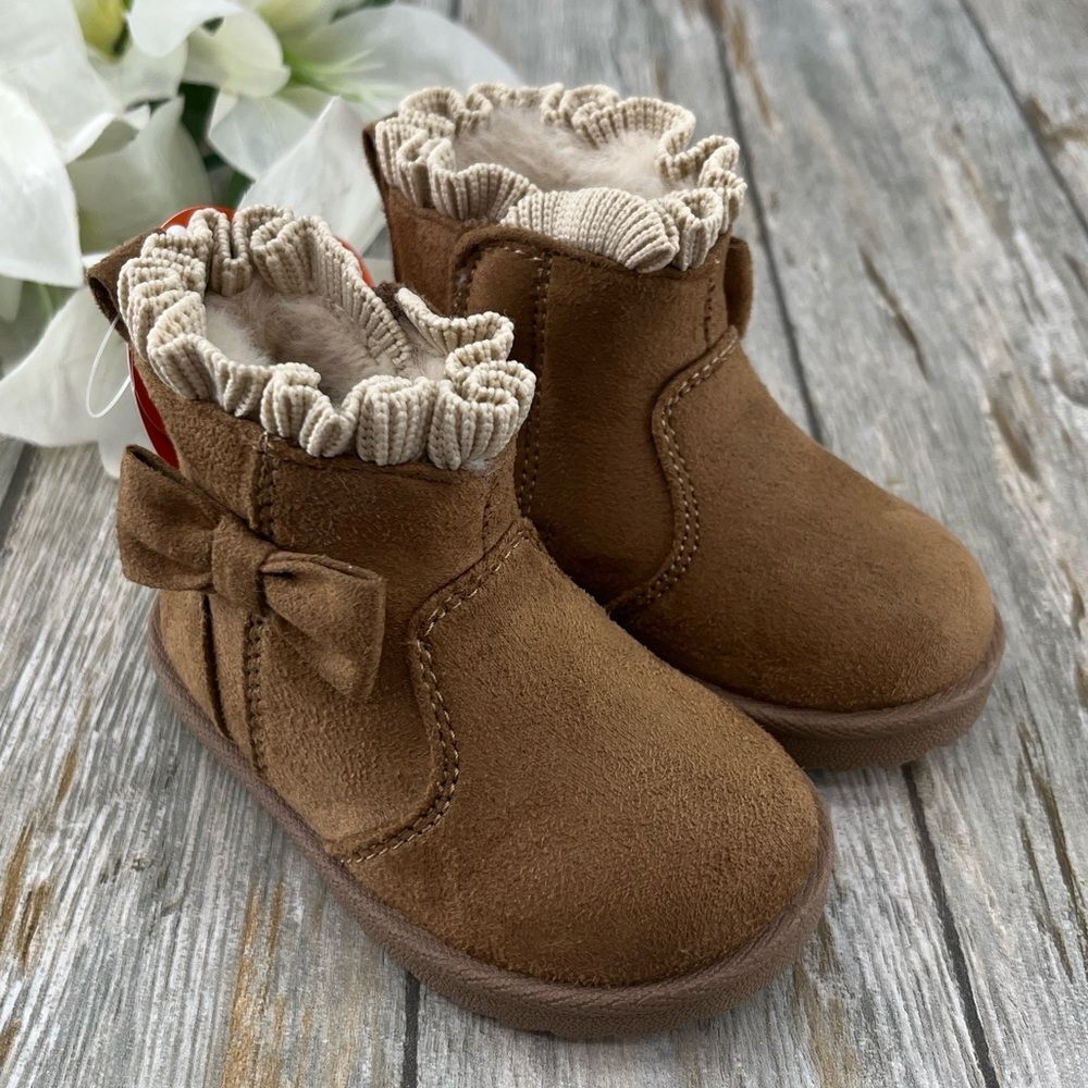 Baby Girls Faux Fur Shearing Boots Shoes Size 3